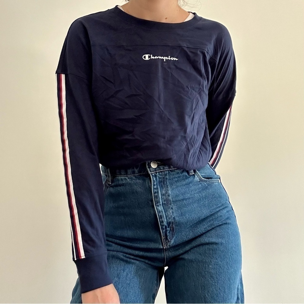 NWT CHAMPION ATHLETIC NAVY CAMPUS LONG SLEEVE T- XS